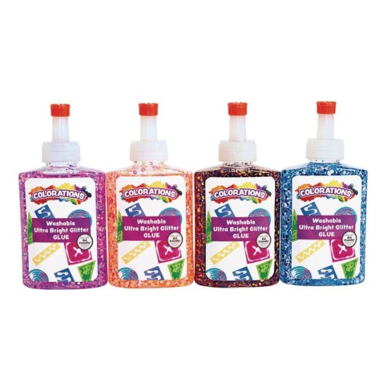 Colorations Ultra Bright Glitter Glue 4 Pack