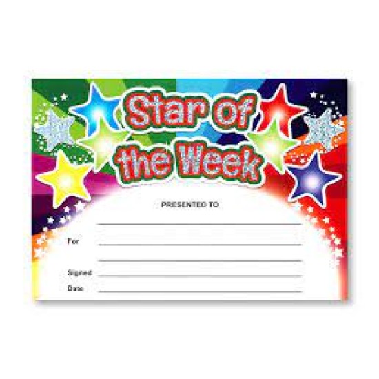 Award Certs Star Of The Week Sparkling