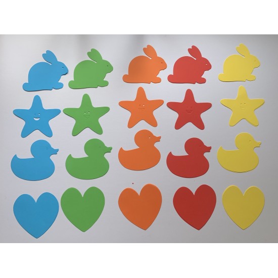 Duck, Heart, Rabbit, Star - Cut Out Shapes