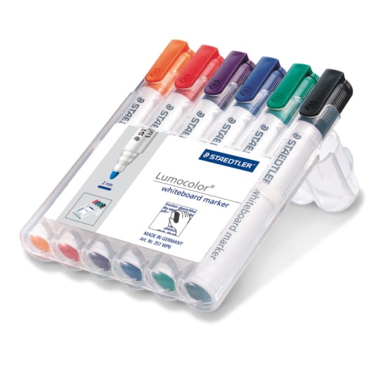 Staedtler Wallet Of 6 Drywipe Whiteboard Markers