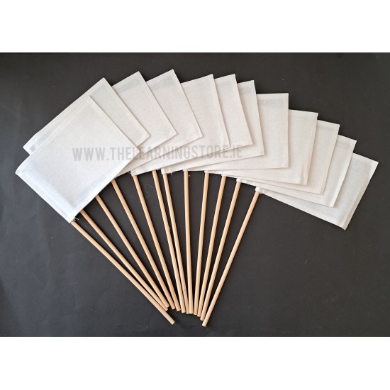 White Canvas Flags pack of 12