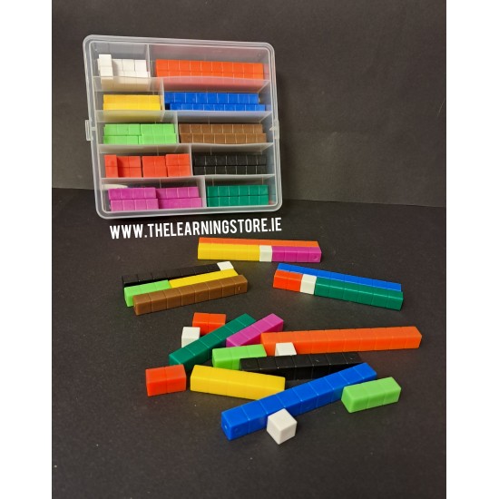 Plastic Cuisenaire Rods in a Clip Down Box