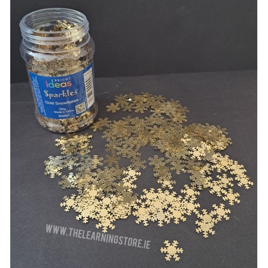 Gold Snowflakes Confetti Shaker 100g Jar
