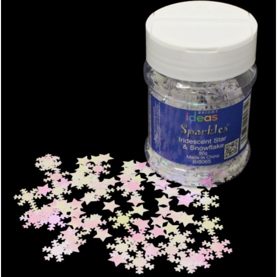 Iridescent Stars & Snowflakes 50g Jar