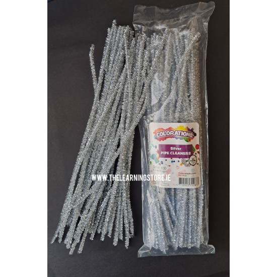 Silver Pipe Cleaners 100 pieces