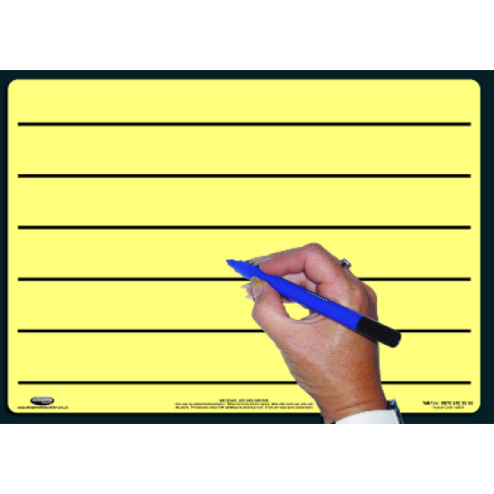 A4 Tinted Lined Dry Wipe Board Yellow