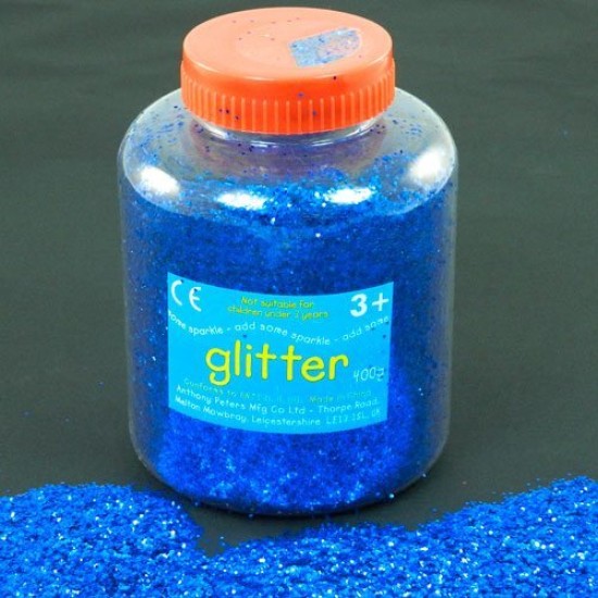 Glitter Dispenser Blue 400g Class Pack CLEARANCE LINE
